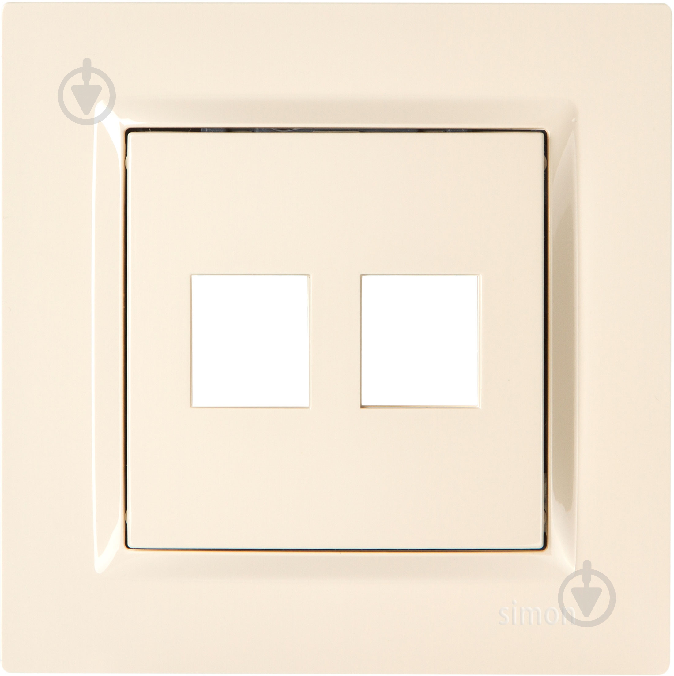 Адаптер Simon 10 2xRJ45 Keystone кремовый CKP2.01/41 - фото 1