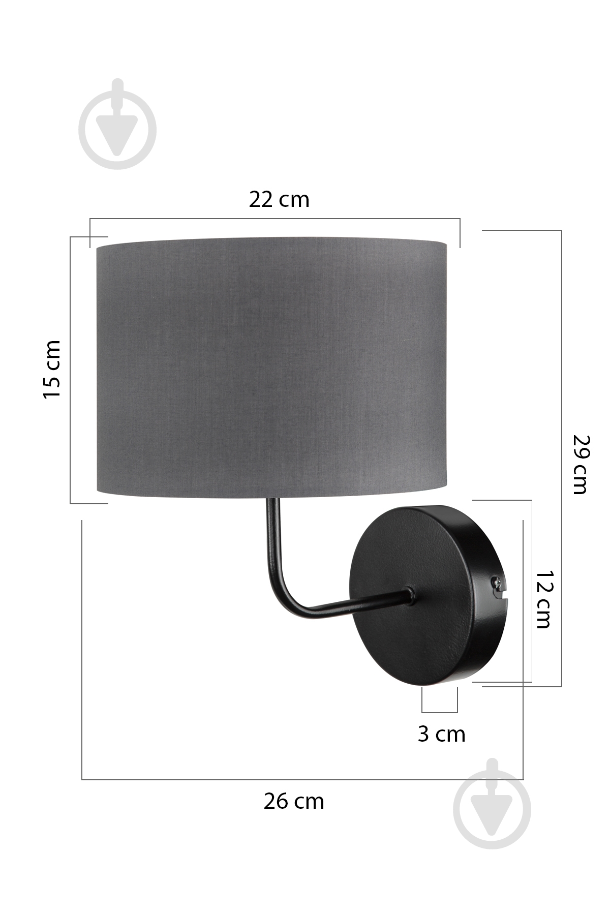 ВИТРИНА! Бра Luna Nora 1x60 Вт E27 черный MDL.4804 - фото 3