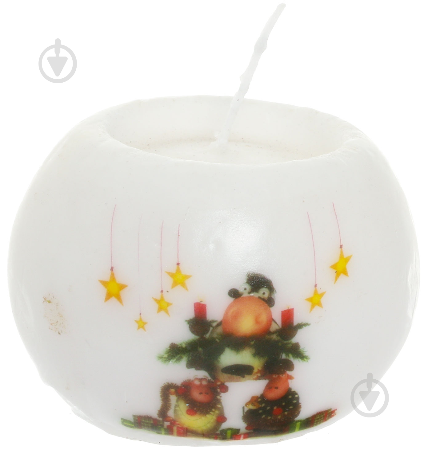 Свеча с рисунком овечек 7х7х5см 791248 Девилон - фото 1