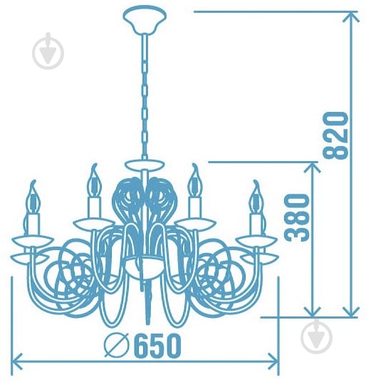 Люстра подвесная Victoria Lighting 8xE14 черный Luce/SP8 - фото 4 Люстра подвесная Victoria Lighting 8xE14 черный Luce/SP8 - фото 4