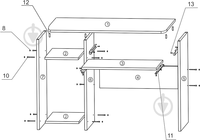 Стол компьютерный Компанит СКМ-12 орех экко - фото 2 Стол компьютерный Компанит СКМ-12 орех экко - фото 2