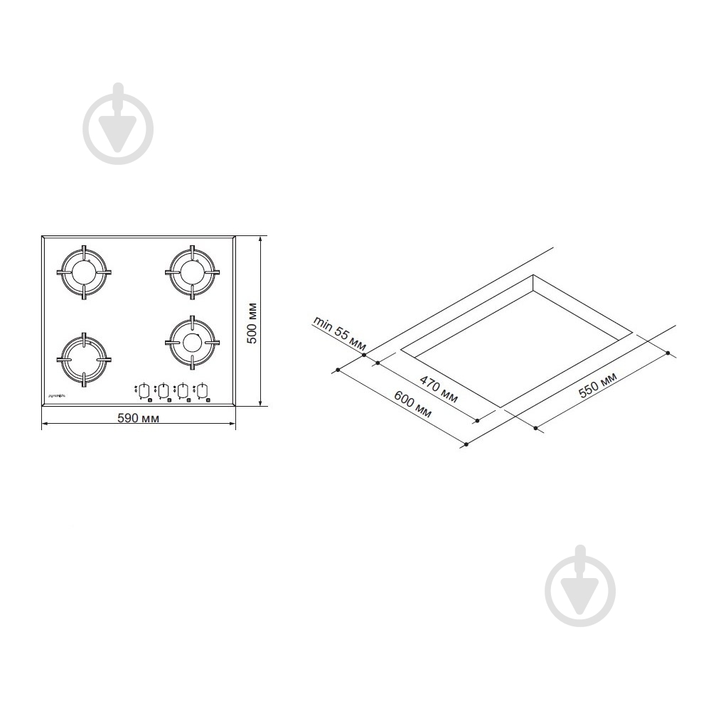 Варочная поверхность газовая Pyramida PFG 646 S BLACK - фото 3