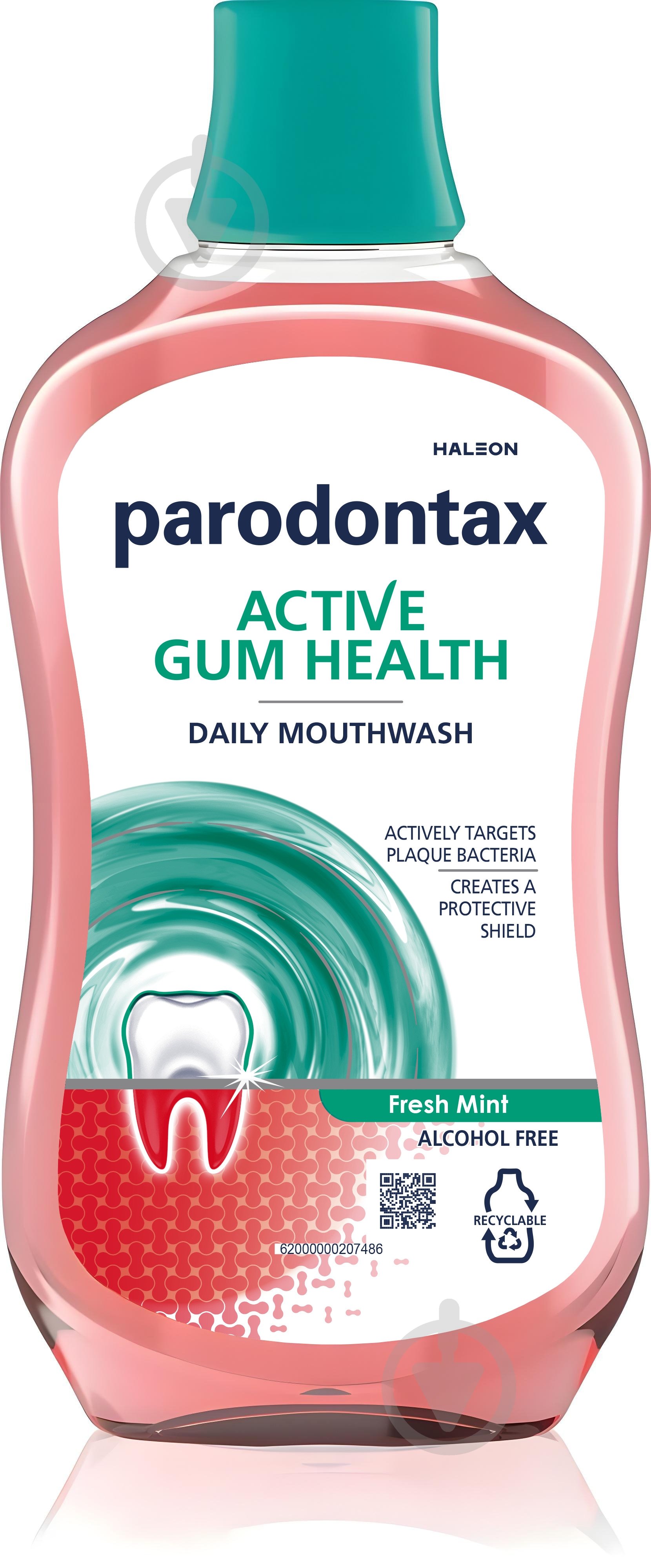 Ополаскиватель для полости рта Parodontax Активная Защита десен Свежая Мята 500 мл - фото 1