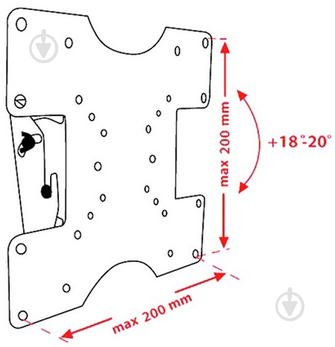 Крепление для телевизора Eagle TV39 наклонные 15"-42" черный - фото 3