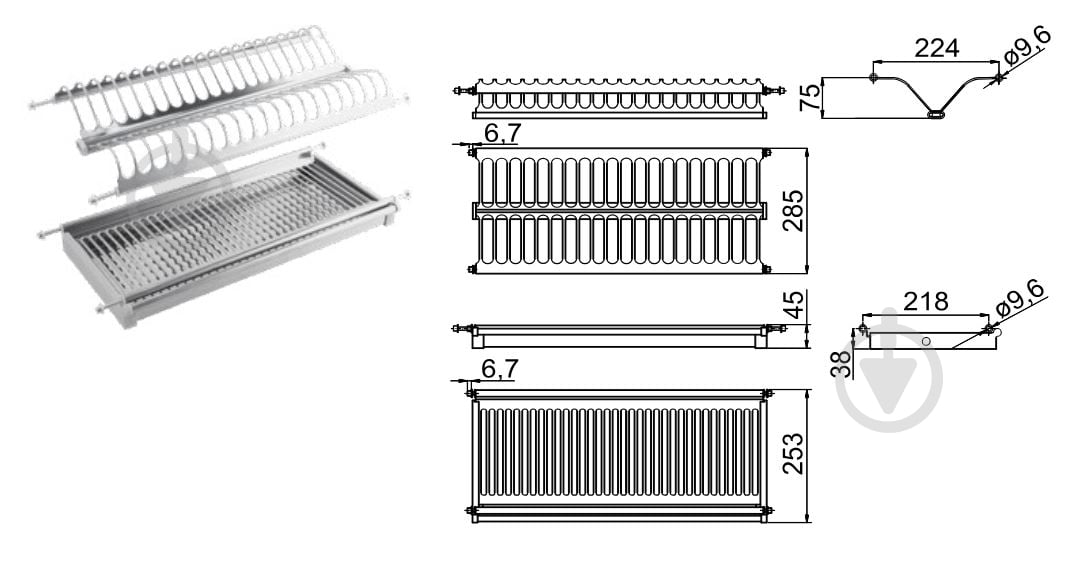 Сушилка для посуды Rejs 900 мм нержавеющая сталь TE06.2104.03.012 - фото 2 Сушилка для посуды Rejs 900 мм нержавеющая сталь TE06.2104.03.012 - фото 2
