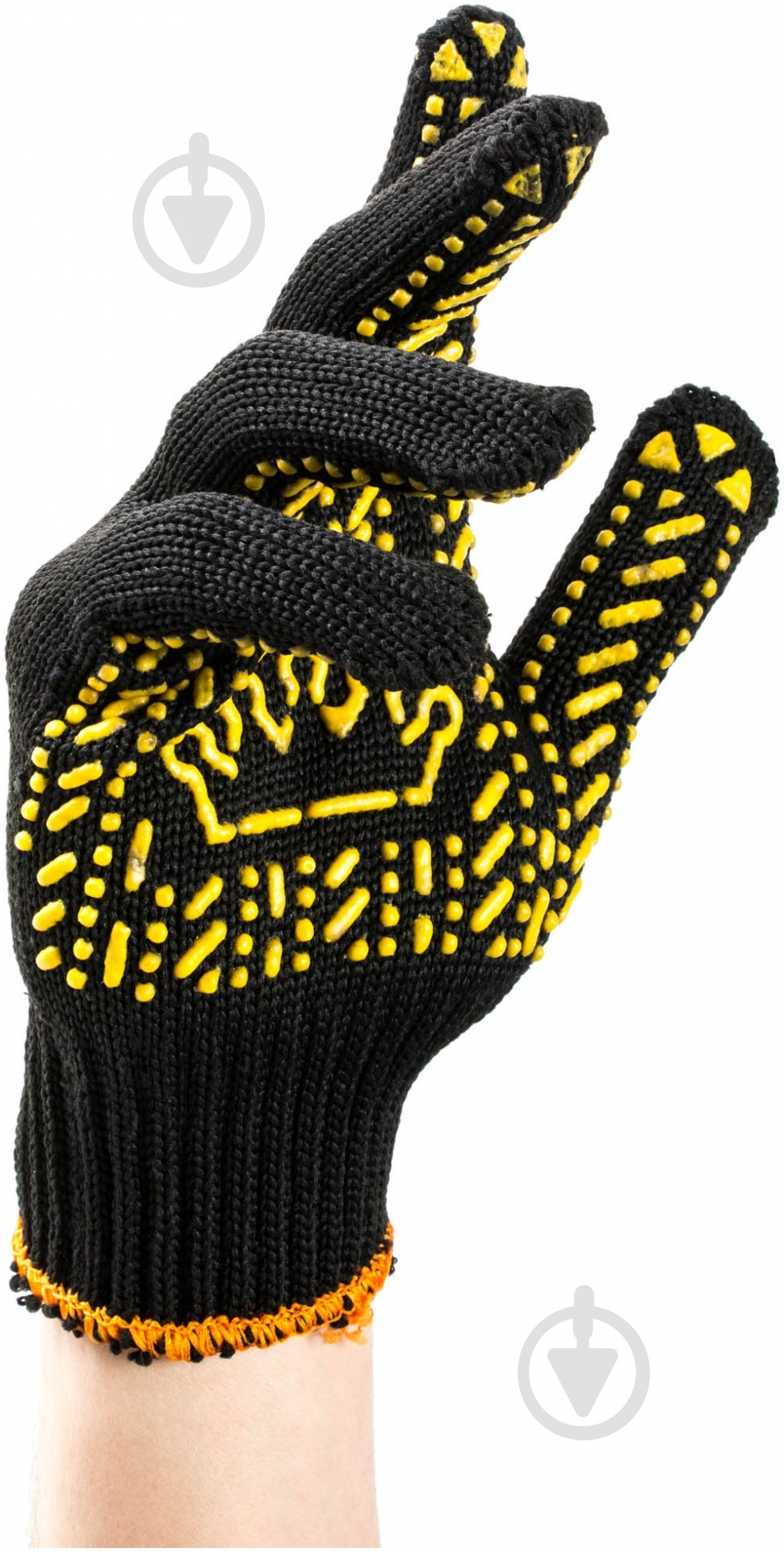 Перчатки Корона черные с покрытием ПВХ точка 2XL (11) V5611 - фото 1