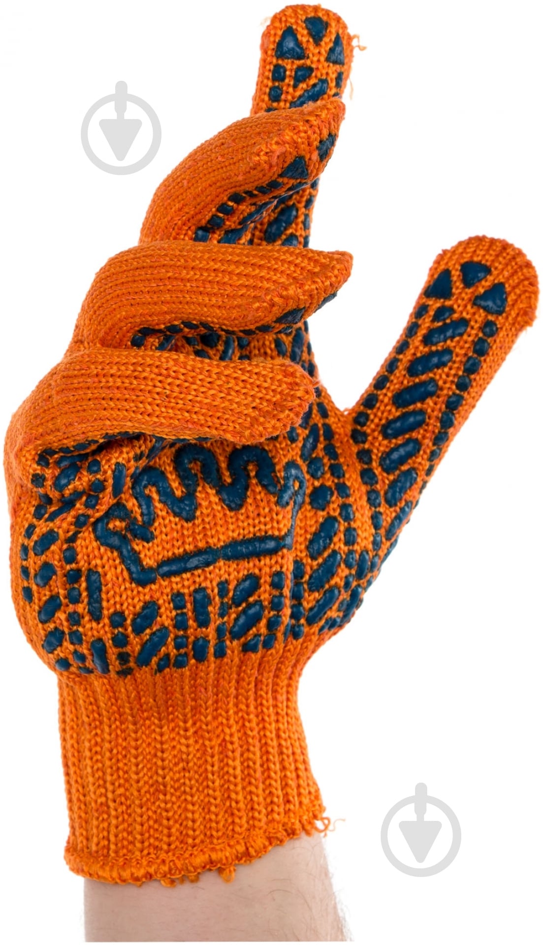 Перчатки Корона оранжевые с покрытием ПВХ точка 2XL (11) V5612 - фото 1