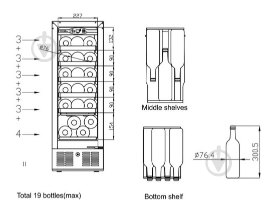 Винна шафа TEFCOLD TFW100-S 90 Вт - фото 3 Винна шафа TEFCOLD TFW100-S 90 Вт - фото 3