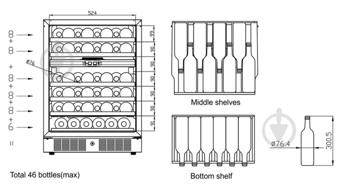 Винный шкаф TEFCOLD TFW200-2S 160 Вт - фото 3