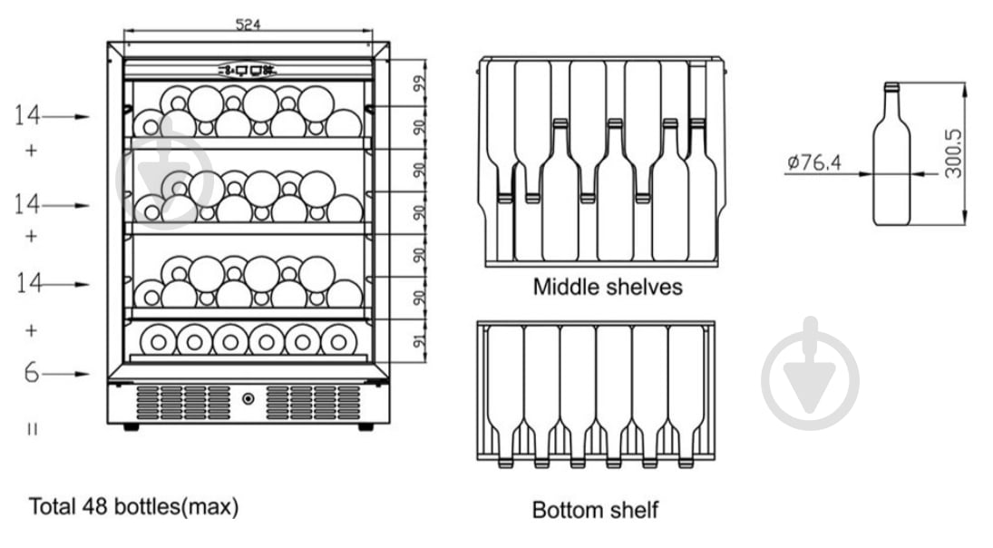 Винный шкаф TEFCOLD TFW200-S 160 Вт - фото 3