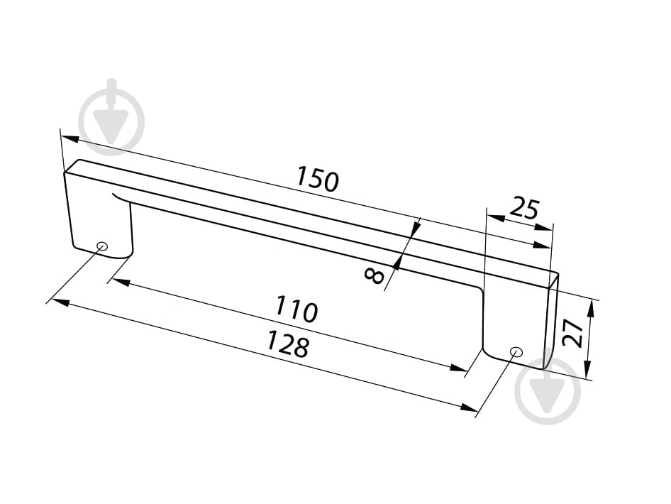 Мебельная ручка скоба DC D705 G6 128 мм матовый хром - фото 2