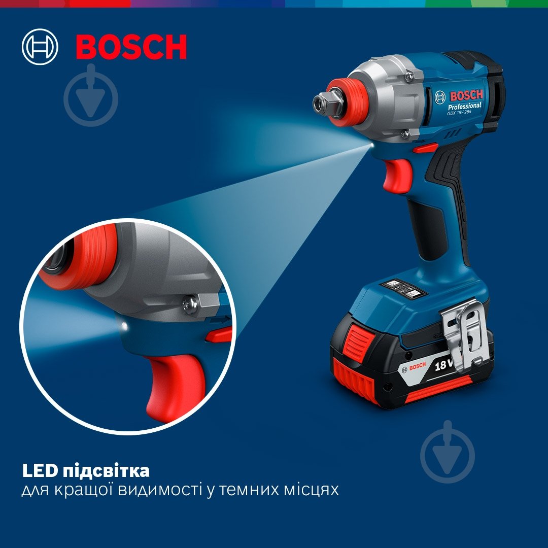 Гайковерт акумуляторний Bosch Professional GDX 18V-285 285 Нм 06019N2102 - фото 11 Гайковерт акумуляторний Bosch Professional GDX 18V-285 285 Нм 06019N2102 - фото 11