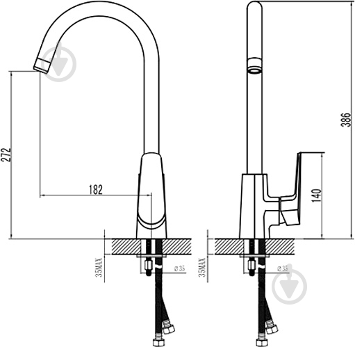 Змішувач для кухні Smart Sant Inline SM103501AA - фото 4