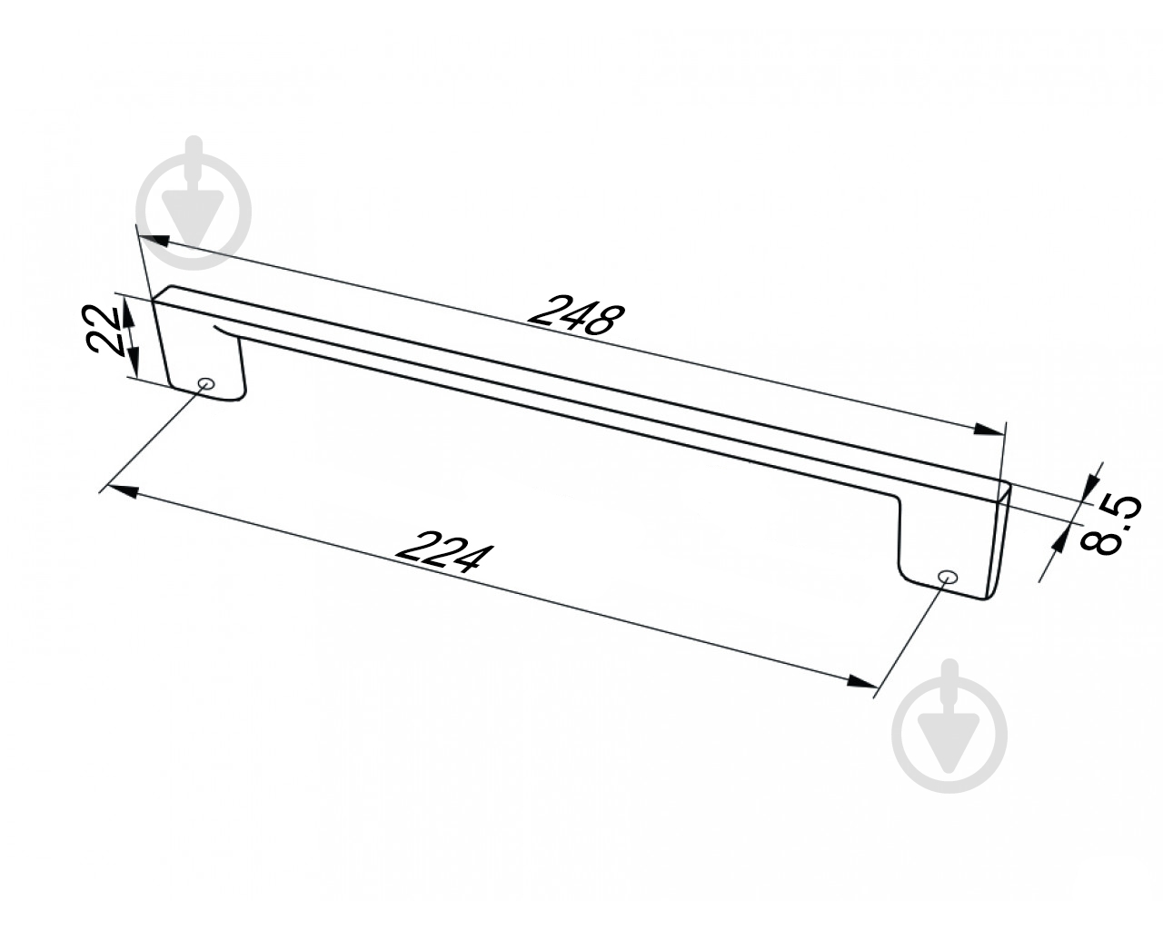 Мебельная ручка скоба DC D705 G6 224 мм матовый хром - фото 2 Мебельная ручка скоба DC D705 G6 224 мм матовый хром - фото 2