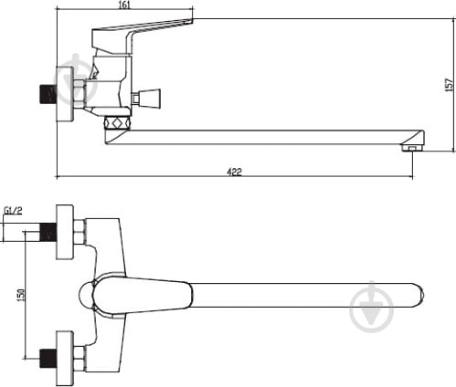 Змішувач для ванни Smart Sant Inline SM103502AA - фото 6