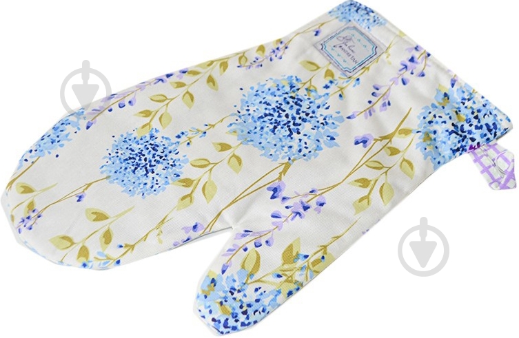 Прихватка-варежка Сиреневая клетка 15x28 см сиреневый Прованс - фото 1