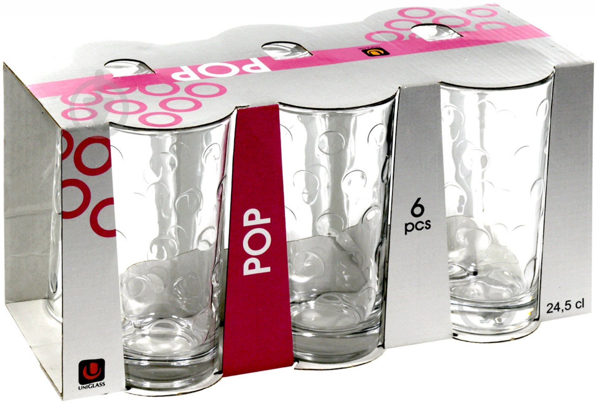 Набір склянок Uniglass Pop 260 мл 6 шт. - фото 2 Набір склянок Uniglass Pop 260 мл 6 шт. - фото 2