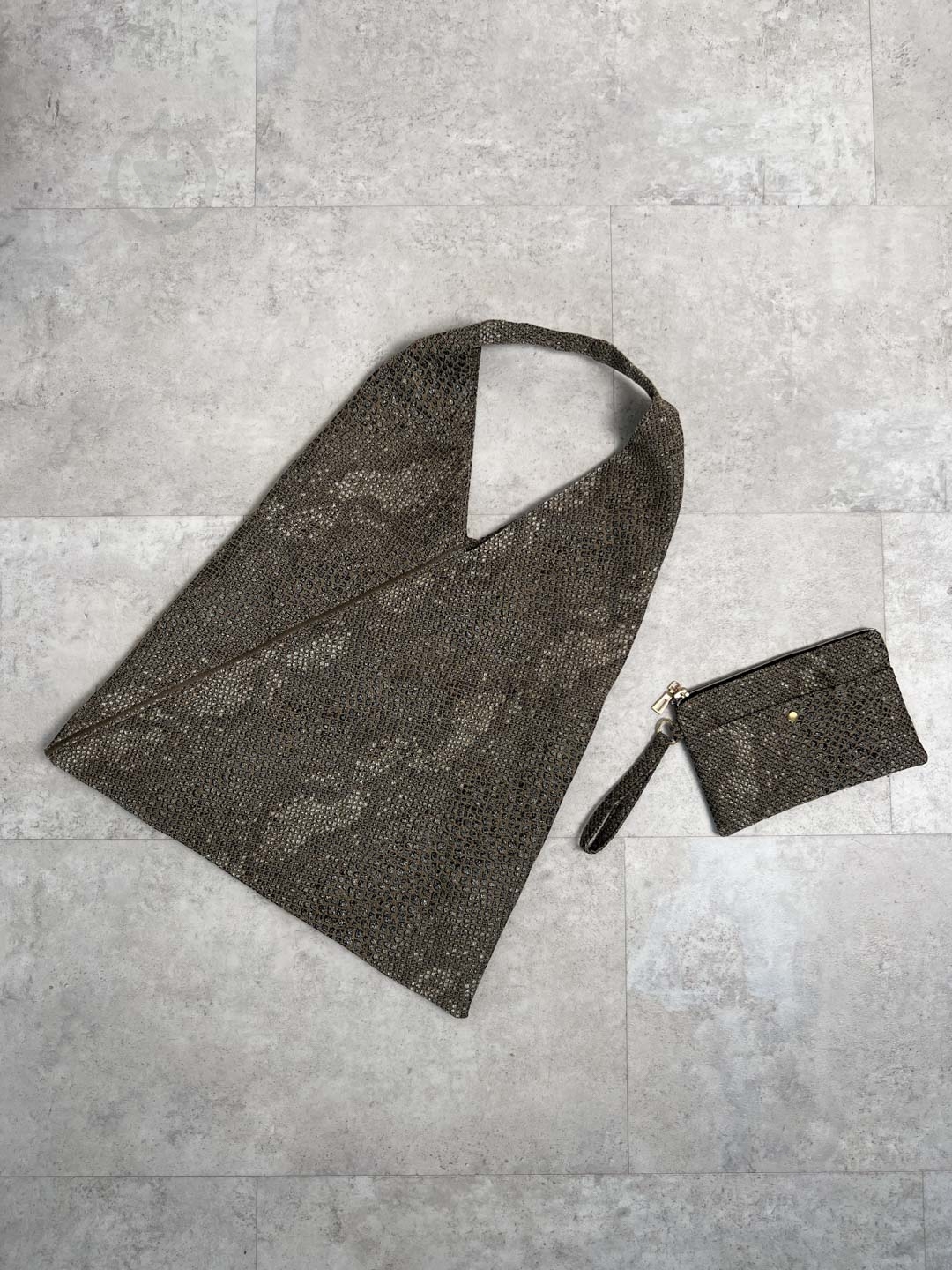 Косметичка ART KNIT PYTHON коричневая - фото 3