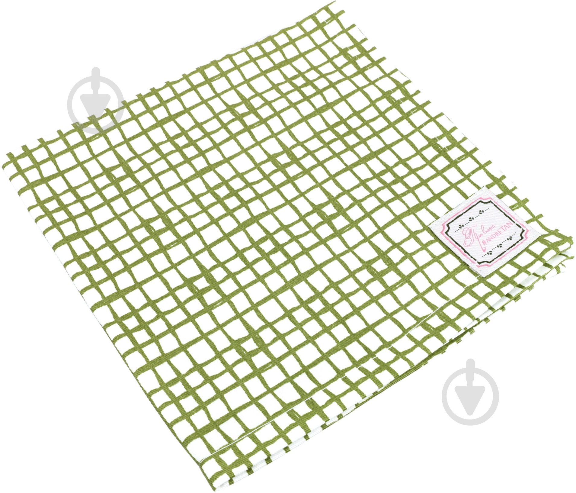 Салфетка Прованс Оливковая клетка 40x40 см оливковый - фото 1
