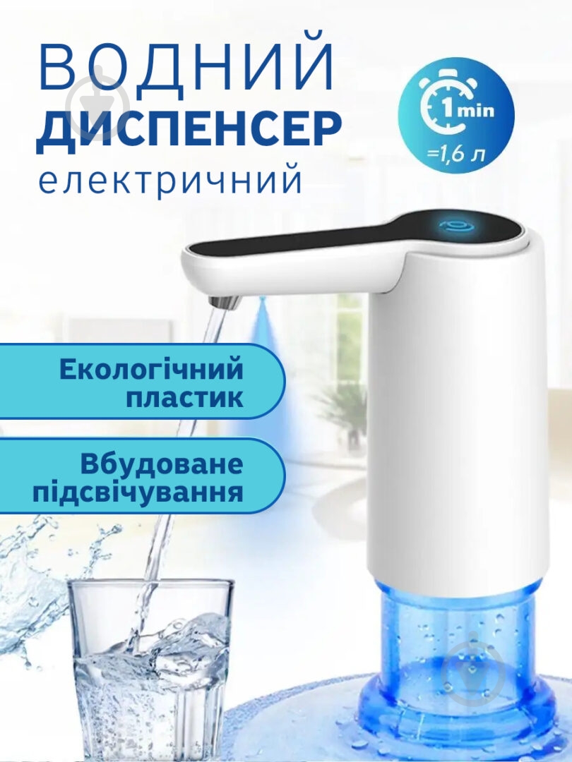 Помпа для воды IKOS с аккумулятором и подсветкой белая (AP128) - фото 6 Помпа для воды IKOS с аккумулятором и подсветкой белая (AP128) - фото 6