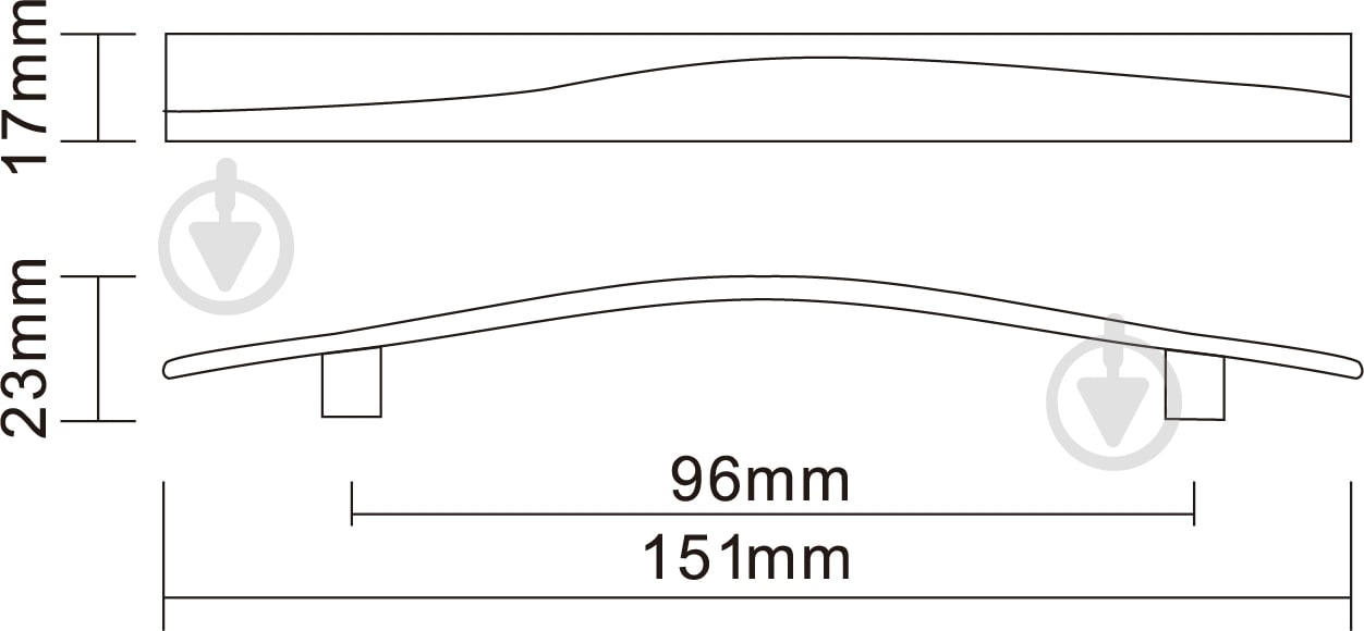 Мебельная ручка скоба DC DN 81/96 G2 96 мм хром - фото 2