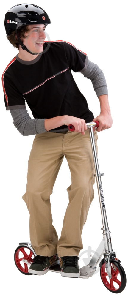 Самокат Razor дитячий A5 Lux красный с серым - фото 5