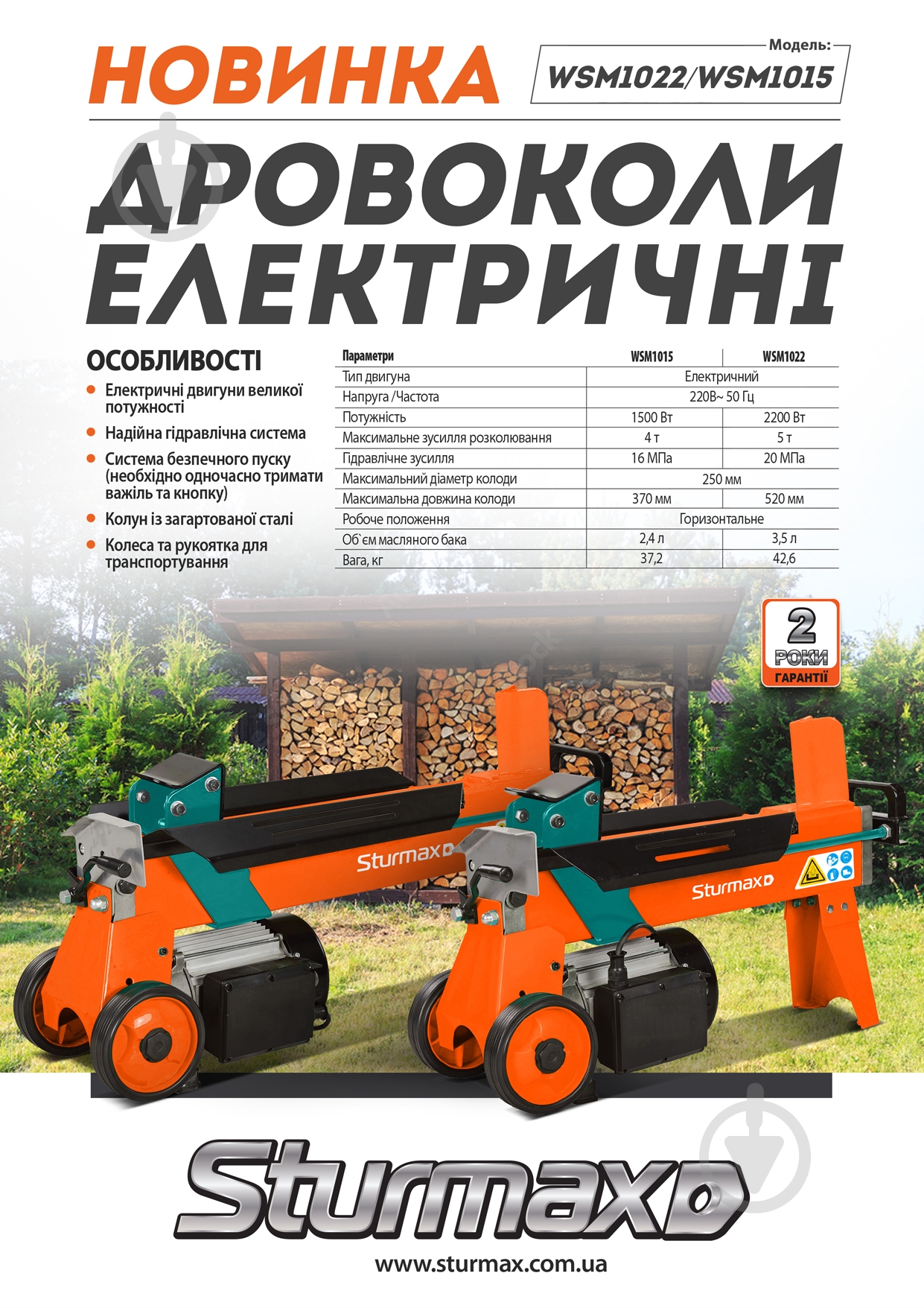 ВИТРИНА! Дровокол Sturmax електрический WSM1015 1500Вт - фото 2