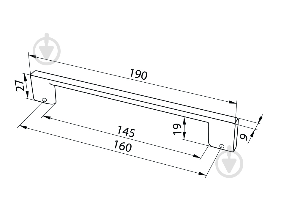 Меблева ручка скоба DC D-705/160 BRWM 160 мм коричневий - фото 2