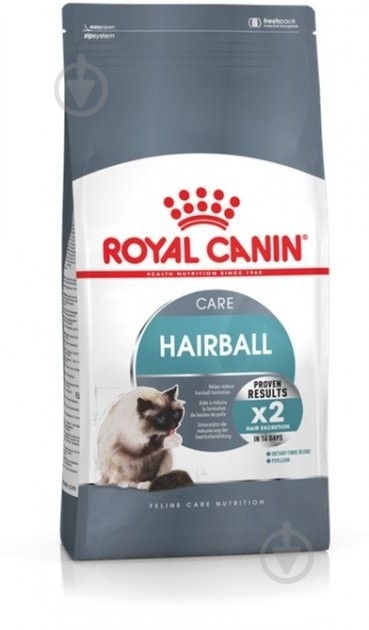 Корм сухой для взрослых кошек для выведения комочков шерсти Royal Canin Hairball Care кукуруза, домашняя птица, рис 10 кг - фото 1