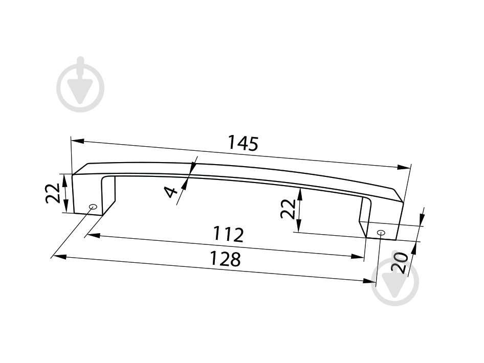 Мебельная ручка скоба DC DL 27/128 G8 128 мм никель - фото 2
