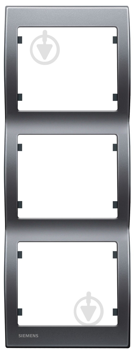 Рамка тримісна Siemens Iris вертикальна чорний коссо S18103 AC - фото 1