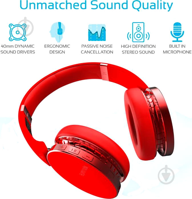 Наушники Promate Waves red - фото 3