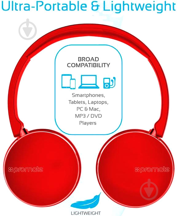 Наушники Promate Waves red - фото 4
