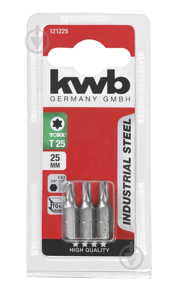 Бита KWB Torx 25x25 мм 3 шт. 121225 - фото 1
