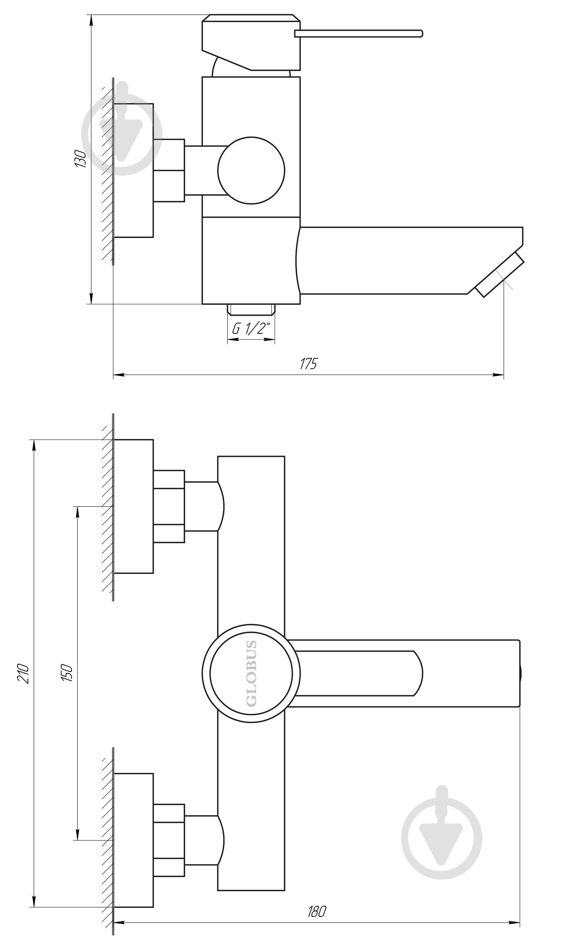 Смеситель для ванны Globus Lux WIEN SBT2-102N - фото 4 Смеситель для ванны Globus Lux WIEN SBT2-102N - фото 4