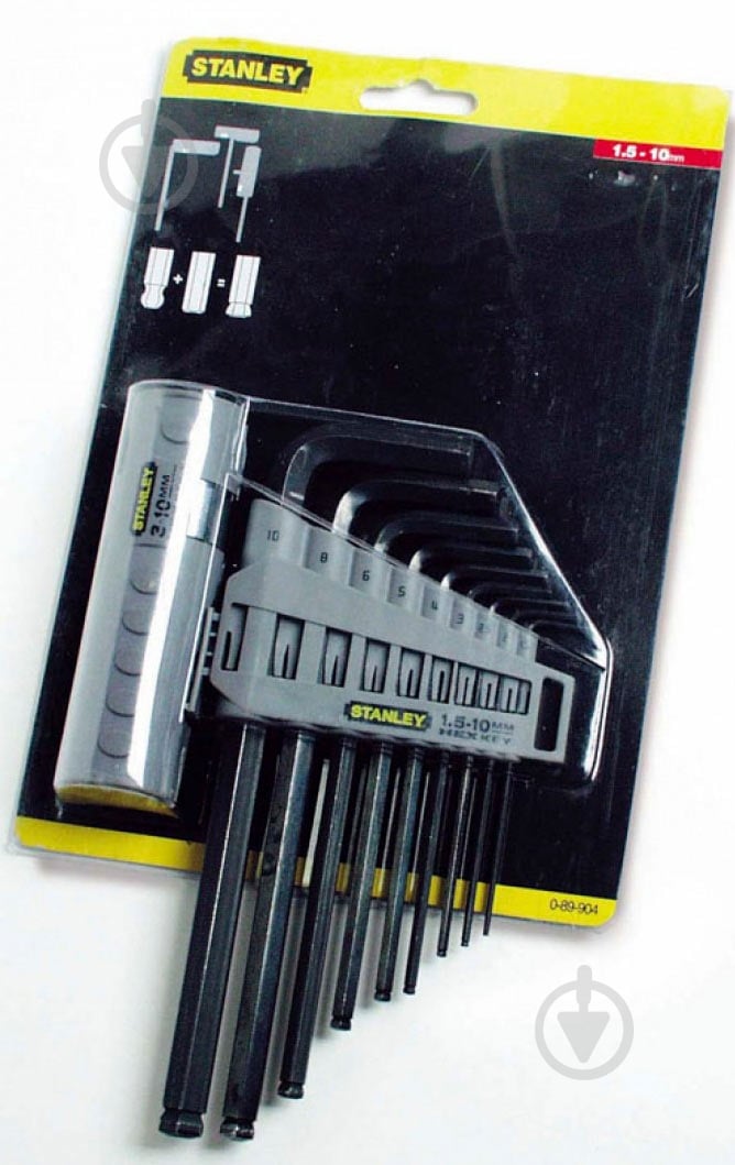 Набір ключів шестигранних Stanley Hex Grip 9 шт 0-89-904 - фото 2 Набір ключів шестигранних Stanley Hex Grip 9 шт 0-89-904 - фото 2