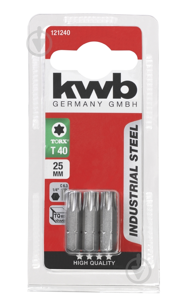 Бита KWB Torx 40x25 мм 3 шт. 121240 - фото 1 Бита KWB Torx 40x25 мм 3 шт. 121240 - фото 1