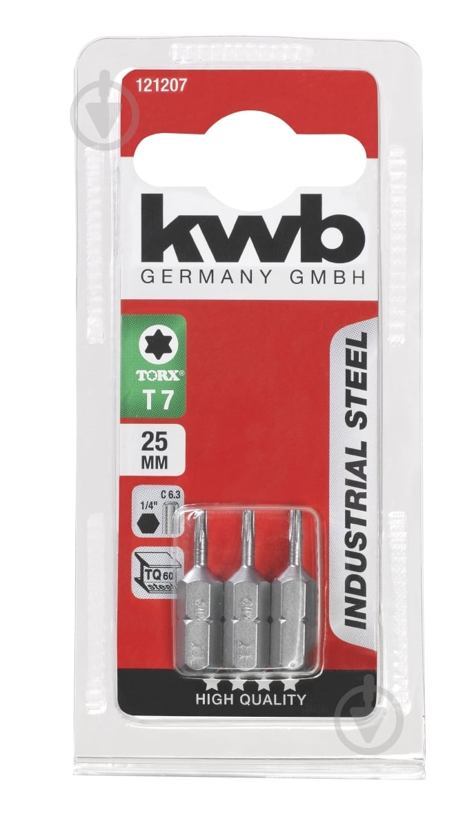 Бита KWB Torx 7x25 мм 3 шт. 121207 - фото 1
