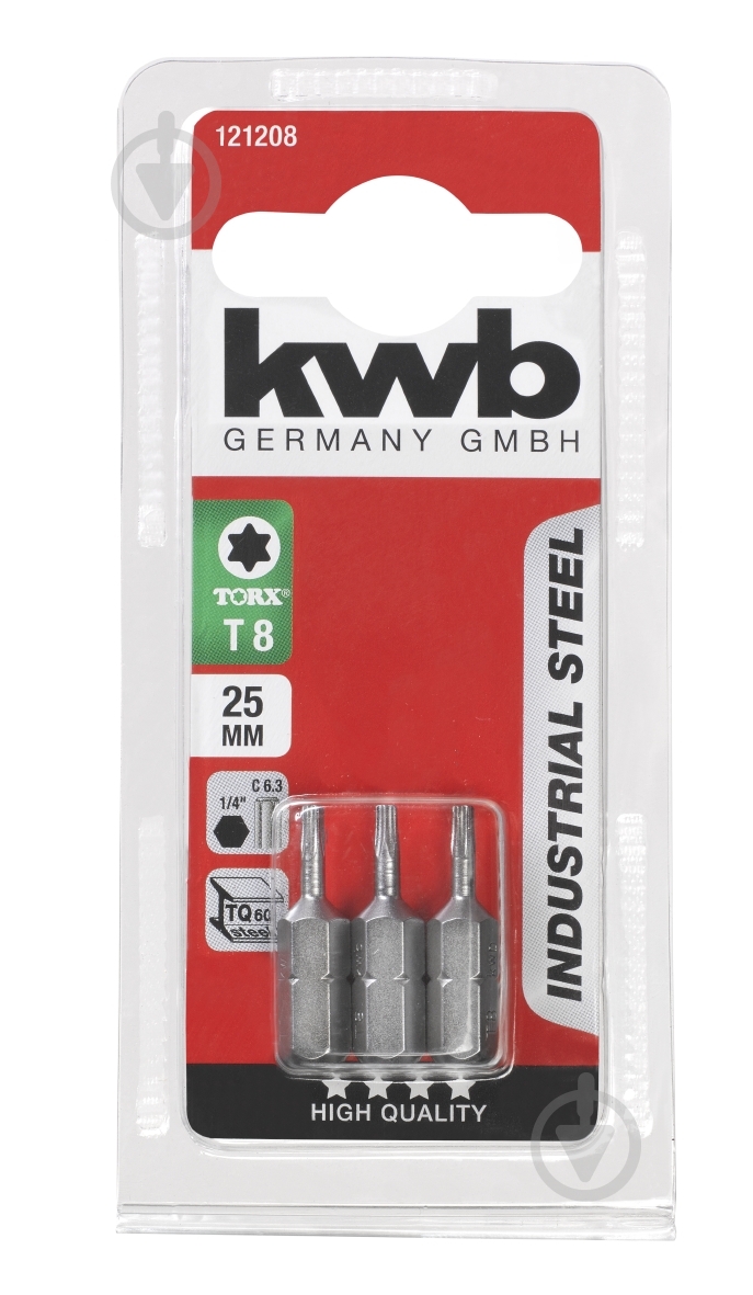 Бита KWB Torx 8x25 мм 3 шт. 121208 - фото 1 Бита KWB Torx 8x25 мм 3 шт. 121208 - фото 1