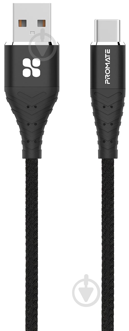 Кабель Promate сCord-1 USB - USB Type-C 1 м чорний (ccord-1.black) - фото 1