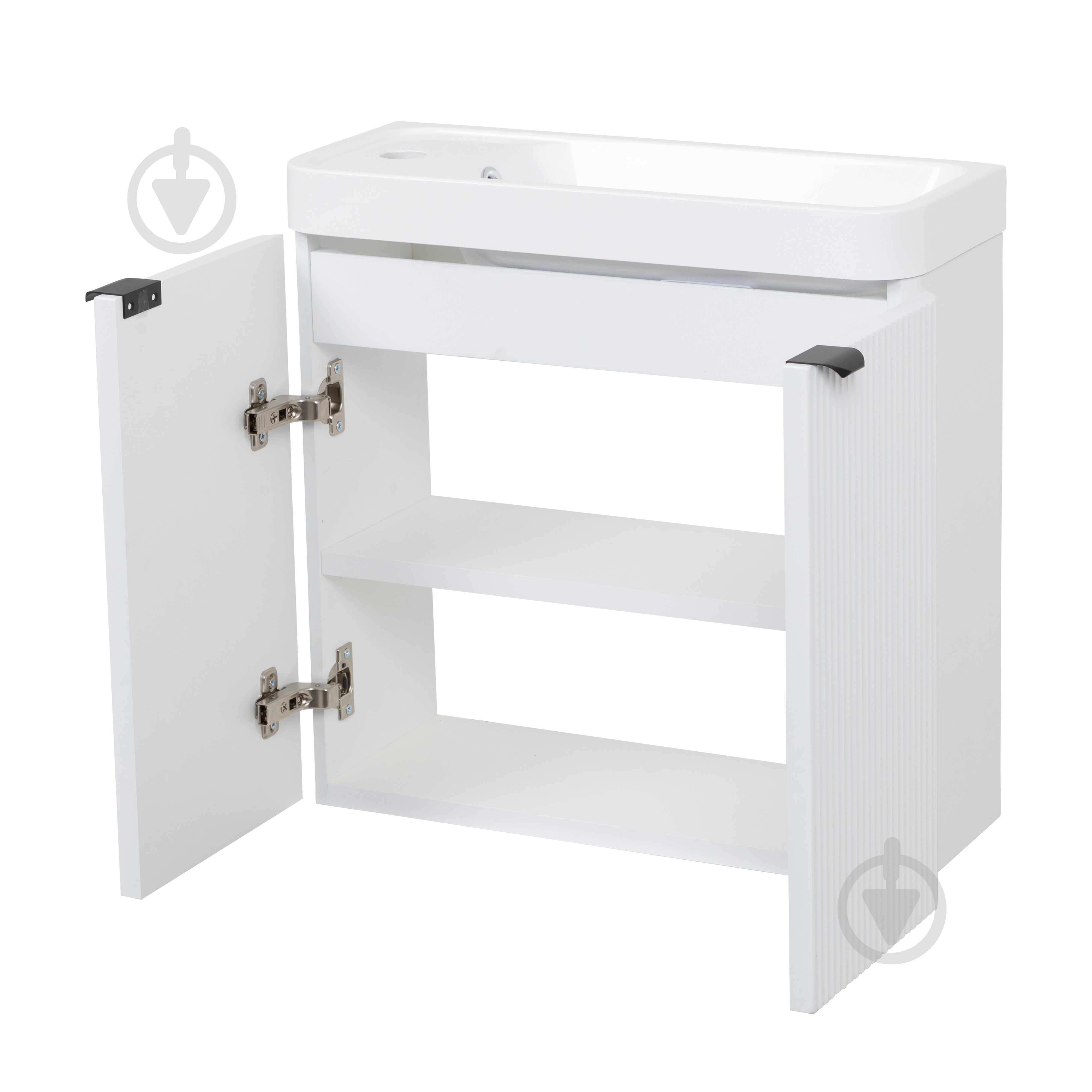 Тумба подвесная Aqua Rodos FROST MINI (WHITE-MATT-PVC) с умывальником BAR MINI L 50 см - фото 2 Тумба подвесная Aqua Rodos FROST MINI (WHITE-MATT-PVC) с умывальником BAR MINI L 50 см - фото 2