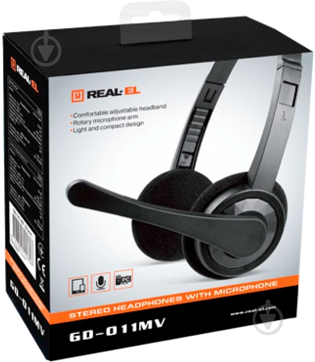 Наушники Real-el black GD-011MV - фото 3