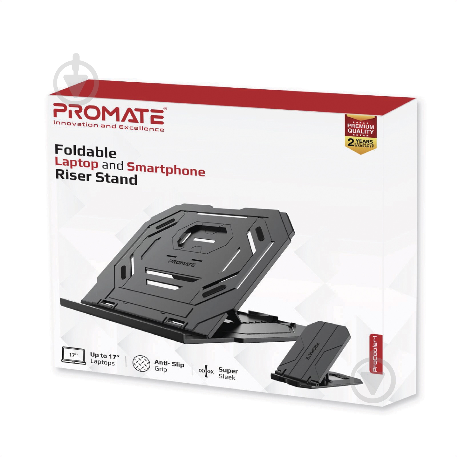 Підставка для ноутбука Promate ProCooler-1 Black (procooler-1.black) - фото 7