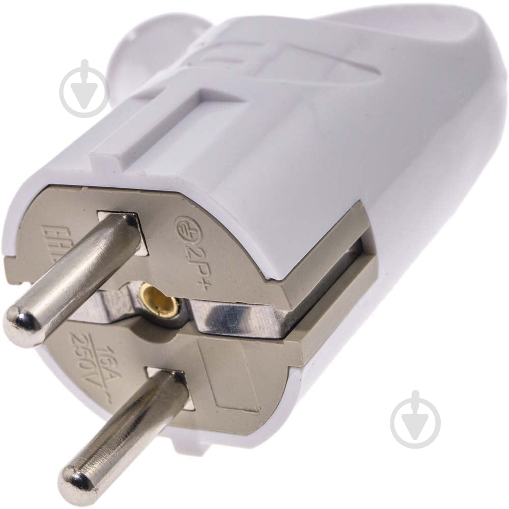 Вилка кабельна кутова Quantum QM-9P16 із заземленням 220В 16А IP20 ABS-пластик білий - фото 3