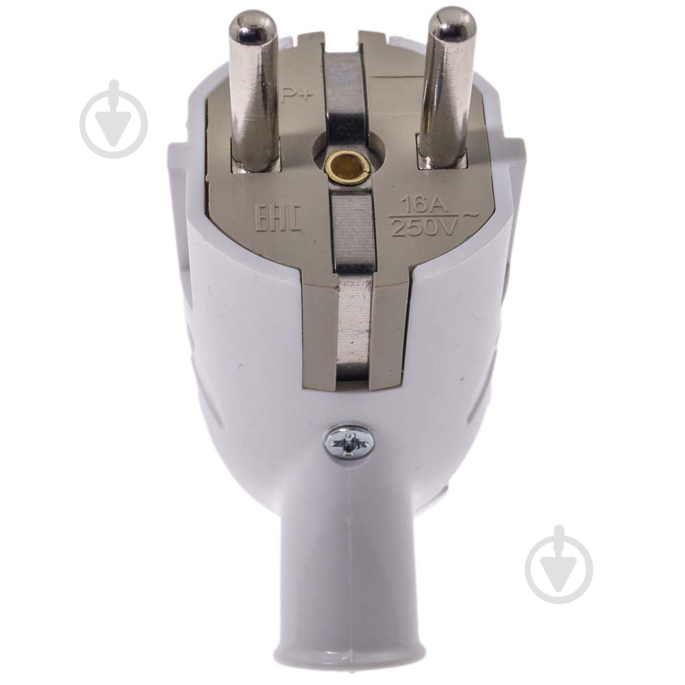 Вилка кабельна кутова Quantum QM-9P16 із заземленням 220В 16А IP20 ABS-пластик білий - фото 2