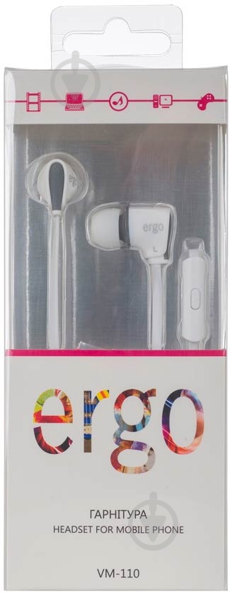 Гарнитура Ergo VM-110 white - фото 3 Гарнитура Ergo VM-110 white - фото 3