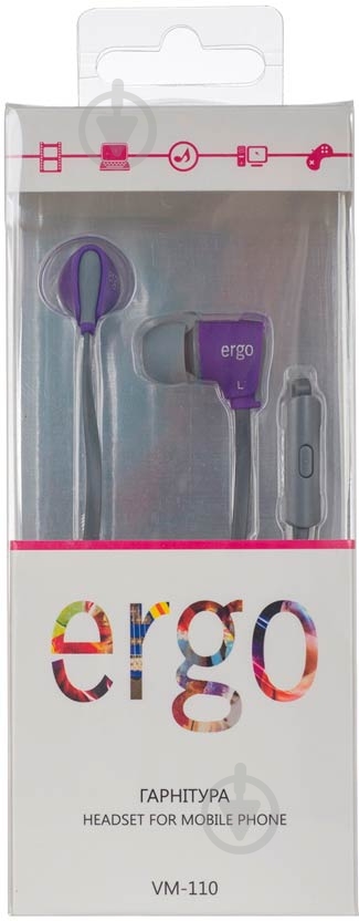 Гарнитура Ergo VM-110 violet - фото 3 Гарнитура Ergo VM-110 violet - фото 3