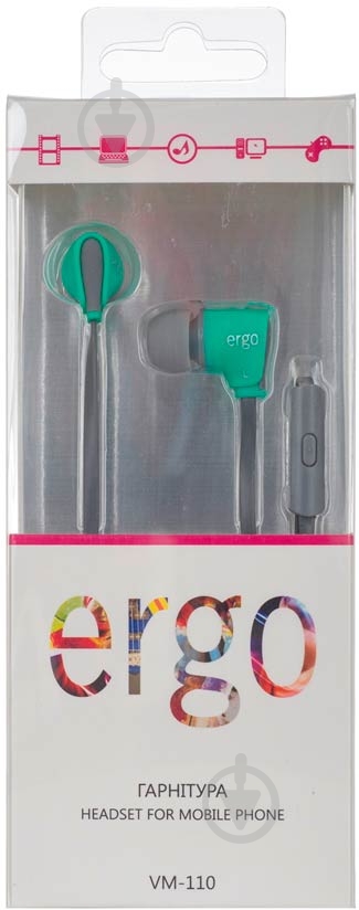 Гарнитура Ergo VM-110 green - фото 3 Гарнитура Ergo VM-110 green - фото 3