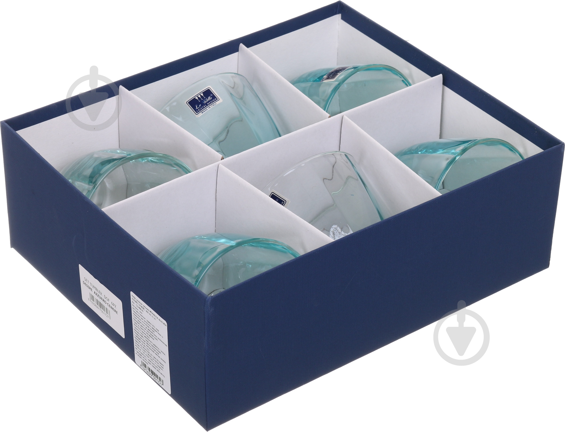 Набір склянок низьких Vema Monalisa Allegria Azzuro Cenere 360 мл 6 шт. - фото 4