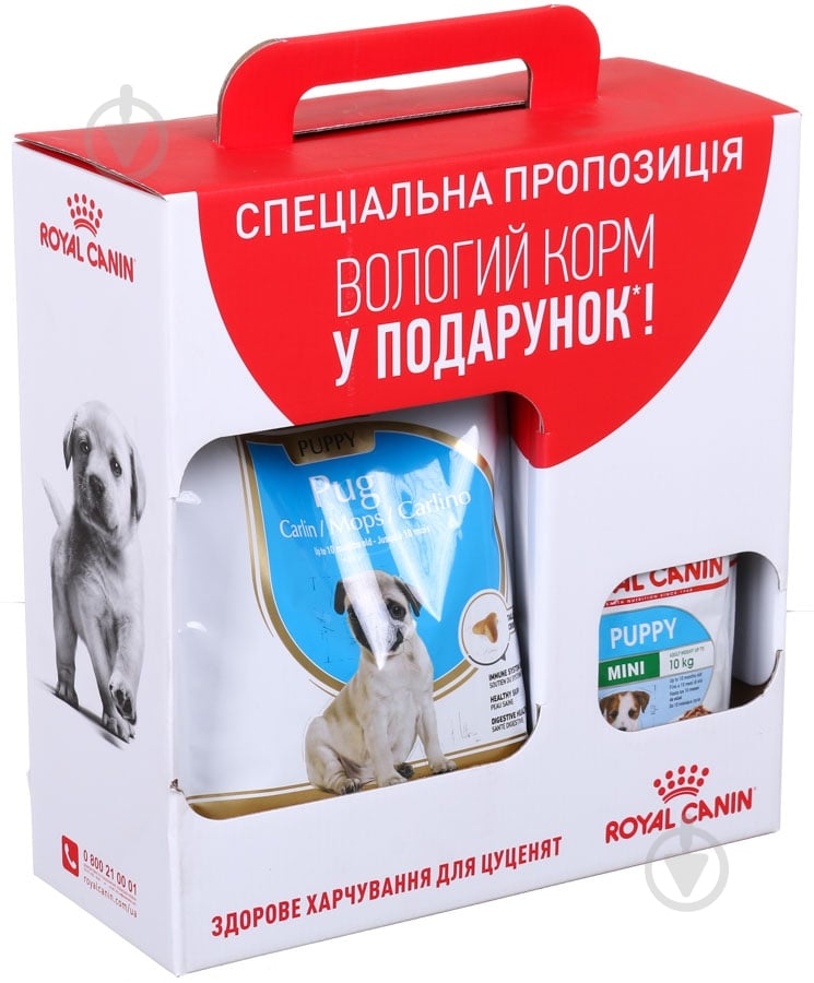 Корм сухий для цуценят для малих порід/для середніх порід Royal Canin сухий Pug Puppy 1.5 кг + 2 паучи 1,5 кг - фото 2 Корм сухий для цуценят для малих порід/для середніх порід Royal Canin сухий Pug Puppy 1.5 кг + 2 паучи 1,5 кг - фото 2